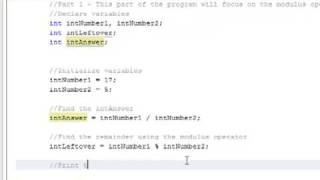 011 - Using Operators and Modulus Division In Java