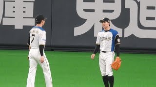 ＜2019.6.5ヤクルト戦＞杉谷拳士中心の試合前ウォーミングアップ風景