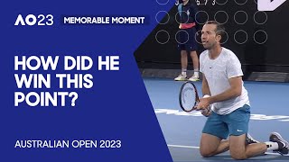 Stepanek Wins Hilarious Point On His Knees! | Australian Open 2023