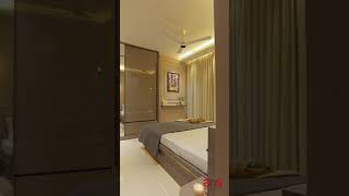 Masterbedroom of a 1.5 bhk home on neoclassical theme