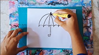 How To Draw A Umbrella ☔ |Easy To Draw | വളരെ എളുപ്പത്തിൽ ഒരു കുട വരച്ചാലോ😍 |Drawing Tutorial