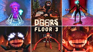 DOORS FLOOR 3 - All Jumpscares & All Crucifix | ROBLOX