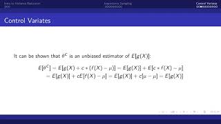 Monte Carlo Methods: Methods of Variance Reduction