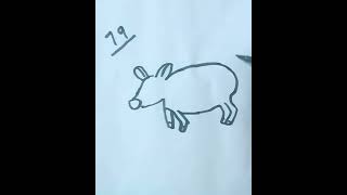 how to draw a pig with number 79 easy #shorts