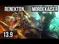 RENEKTON vs MORDEKAISER (TOP) | 7/1/1, 400+ games | KR Master | 13.9