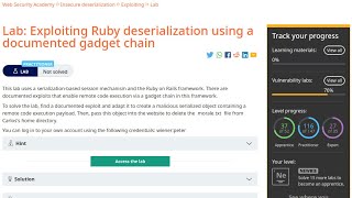 Web Security Academy | Insecure Deserialization | 7 - Ruby Deserialization Using A Documented Gadget