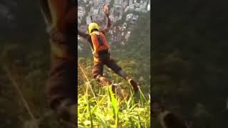 Base Jumping under the Christ Redeema in Brazil