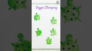 Egg plant vegetable stamping art for kids🍆 #vegetables #stamping #craftswithtoddler #kidscraft