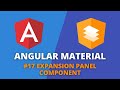Angular Material #17 - Expansion Panel Component