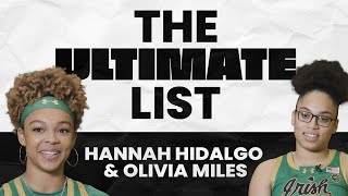 Rihanna over Beyonce??? Notre Dame's Hannah Hidalgo \u0026 Olivia Miles Play THE ULTIMATE LIST Game