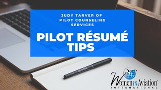 #WomeninAviation Professional Development–Pilot Résumé Tips from Judy Tarver