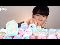 asmr popping cotton candy 알록달록 팝핑 솜사탕 먹방 mukbang eating sounds permen kẹo ลูกอม حلوى キャンディ