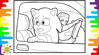 Sonic Coloring Page | Sonik  In The Car Coloring |  Unknown Brain & Kyle Reynolds - I'm Sorry Mom