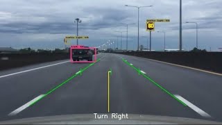 Lane detection and object detection with OpenCV & TensorFlow