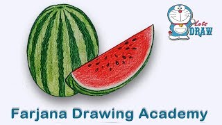 How to draw  watermelon Step by step (very easy)