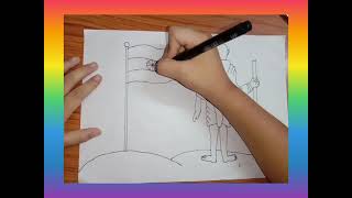 How to draw Gandhi Jayanti drawing