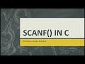 GETTING INPUT USING SCANF() FUNCTION IN C PROGRAMMING