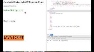 STRINGS INDEXOF METHOD JAVA SCRIPT DEMO