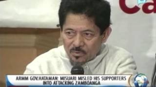 [NewsLife] ARMM Gov. Hataman: Misuari misled his supporters into attacking Zamboanga