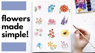 Easiest watercolor flowers you need to know!