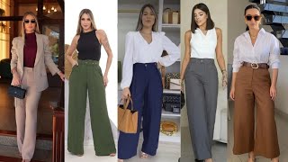 Moda, tendencia 2025Pantalones de vestir en tonos neutros que conjuntan con todo para ir elegante.