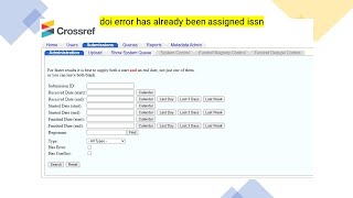 doi error has already been assigned issn