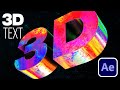 After Effects 3D Text Effects ||  3D Text Animation in After Effects
