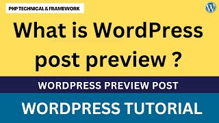 public post preview WordPress || WordPress preview post