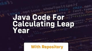 java code for calculating leap year