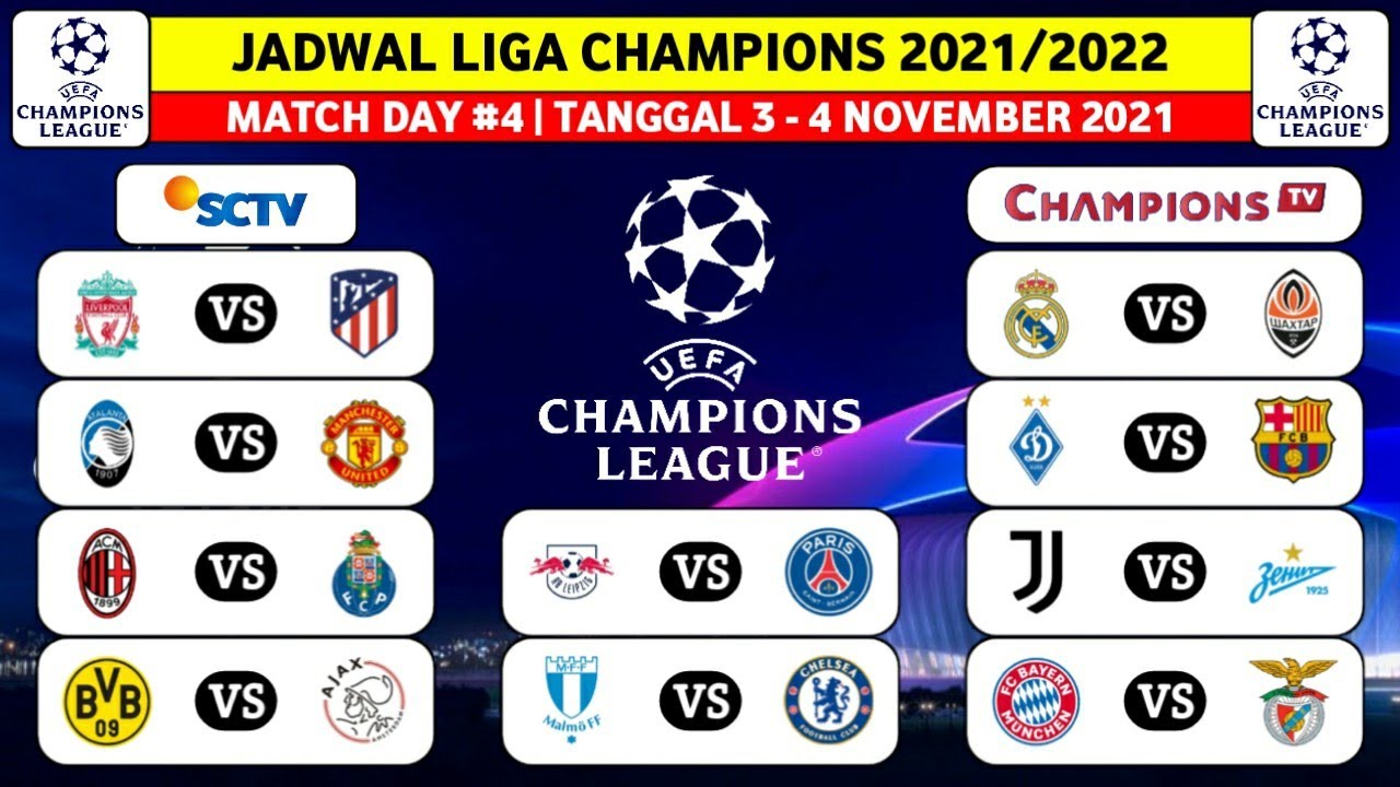 Jadwal Liga Champion Match Day 4: Liverpool Vs Atletico | Atalanta Vs ...