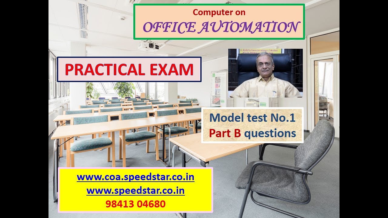 Office Automation Practical Exam Model Test 1 Part B - YouTube