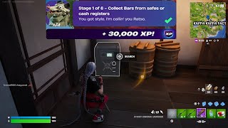 How to EASILY Collect Bars from safes or cash registers in Fortnite locations Quest!