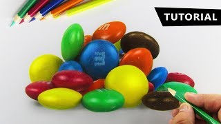 Super Easy Trick to Draw in 3D - M&Ms Tutorial