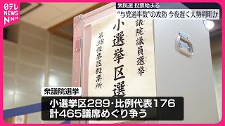 【衆院選】投票始まる  今夜遅くに大勢判明か