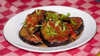 Острые дольки баклажана в соусе из томатов | Spicy eggplant in tomato sauce