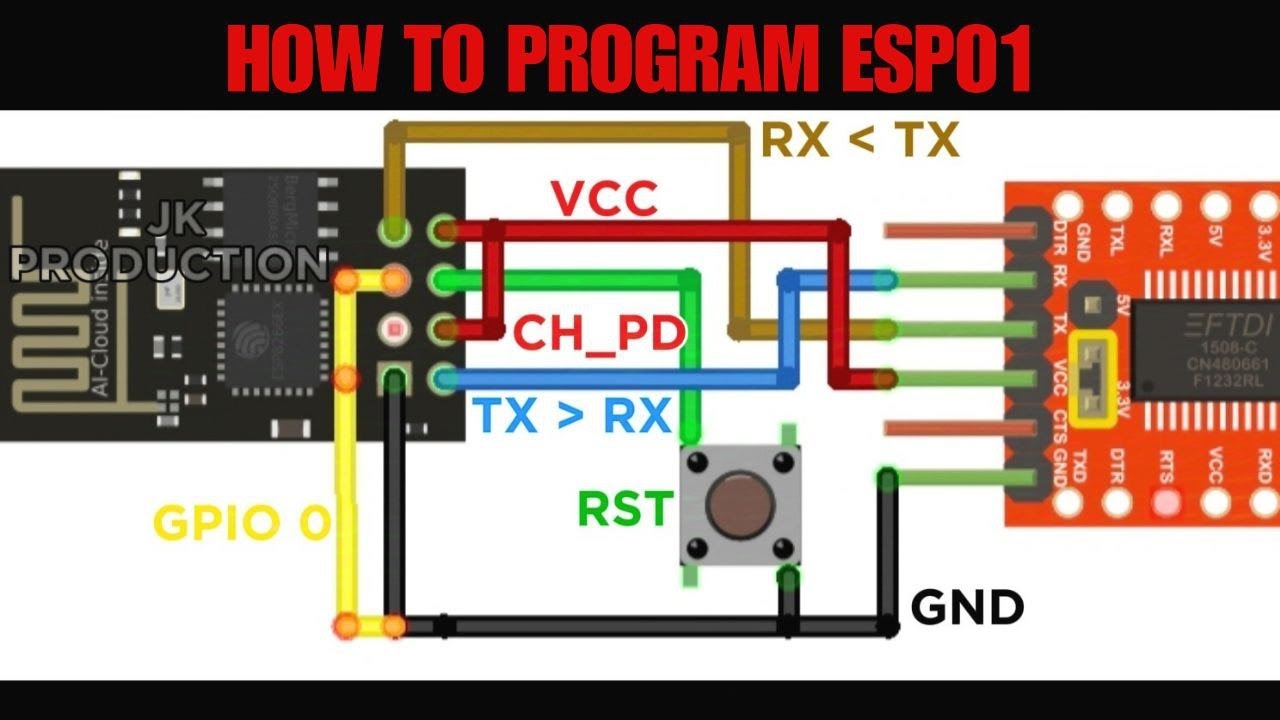 How To Program Esp8266 Esp 01 Wifi Module Arduino Ide Youtube