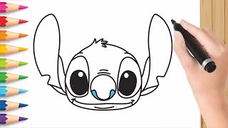 How to draw Stitch's head step by step