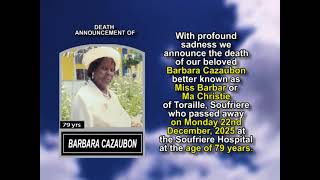 Barbara Cazaubon ~ Short Obituary