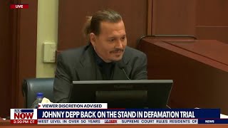 Johnny Depp’s mega pint of wine: Amber Heard attorney question cracks up actor | LiveNOW from FOX