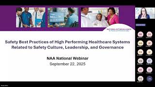 National Action Alliance Webinar: Safety Best Practices of High-Performing Healthcare Systems