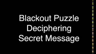 Blackout Puzzle Decipher Secret Message