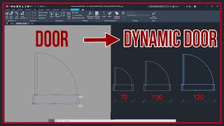 AutoCAD Dynamic Door: Resize + Snap to Any Wall