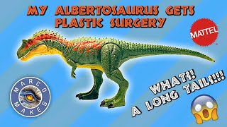 My ALBERTOSAURUS gets Plastic Surgery - Making a longer tail \u0026 poseable head - Mattel Jurassic World