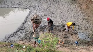 আজকে থেকে পুকুরের মাটি কাটার কাজ শুরু করলো সাথে আর কি কি করলাম।Village Vloger Nopur.