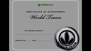 How to became a world team member in Herbalife.