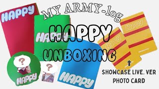 MY ARMY-log ♡ #33 ｜ BTS JIN 'HAPPY' unboxing ｜ 3種類を比較しながら見ていくよ🐹｜SHOWCASE LIVE ver. 💿｜  【 開封動画 ♥︎ 】