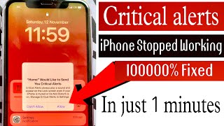 "Home" Would Like to Send You Critical Alert | How to Fix | How to Manage Critical Alerts in iPhone