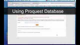 Using ProQuest Research Library Database