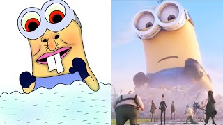 minions drawing meme | giant minion scene -bob minions- fanny drawing meme