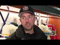 wgn s erik runge tries his hand at giant air hockey inside the nhl winter classic fan fest